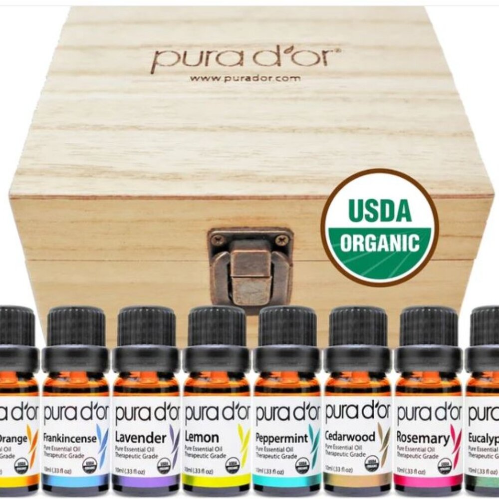 15 ML ESSENTIAL OILS WOOD GIFT BOX SET 10pc